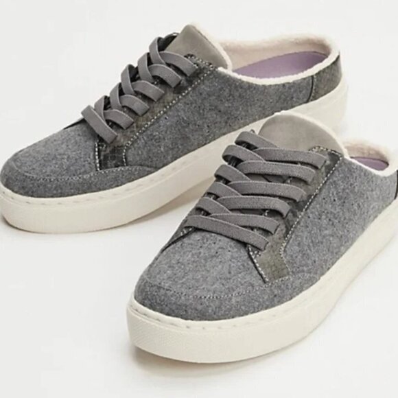Dr. Scholl's NBD Grey Flannel Slip On Laces Mules - Picture 1 of 6